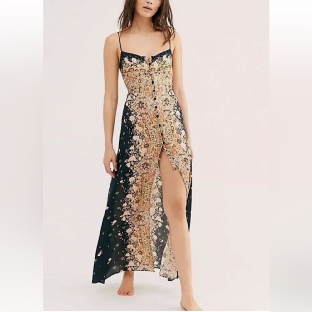 Free People Floral Maxi Dress with Slit